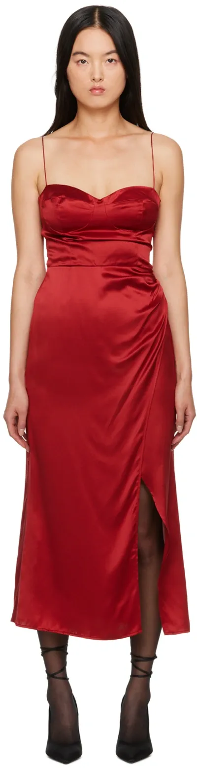 Reformation Red Marguerite Midi Dress In Sangre