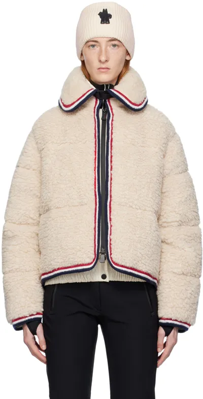 Moncler Eterlou Soft-fleece Bomber Jacket In Neutrals