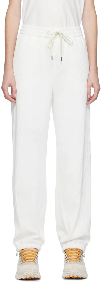 Moncler White Drawstring Lounge Pants In 32 White