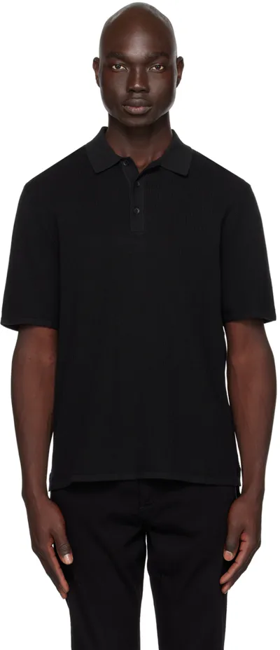 Rag & Bone Black Harvey Polo In Blk