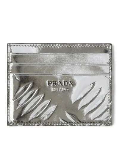 Prada Metallic Leather Cardholder