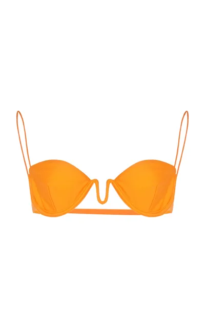 Ziah Cup-detailed Balconette Bikini Top In Orange