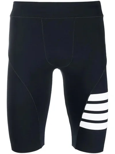 Thom Browne 4-bar Stripe Cycling Shorts In Blue