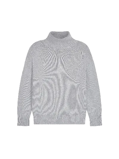 Pangaia Men's Recycled Cashmere Turtleneck Sweater — Grey Marl