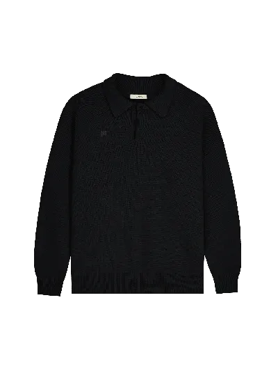 Pangaia Recycled Cashmere Polo Sweater In Black