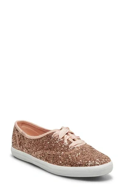 Keds Champion Glitter Sneaker In Rose Gold Glitter