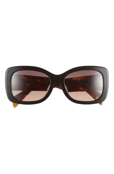 Prada 57mm Rectangular Sunglasses In Grey