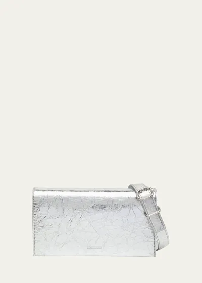 Jil Sander All Day Buckle Metallic Shoulder Bag