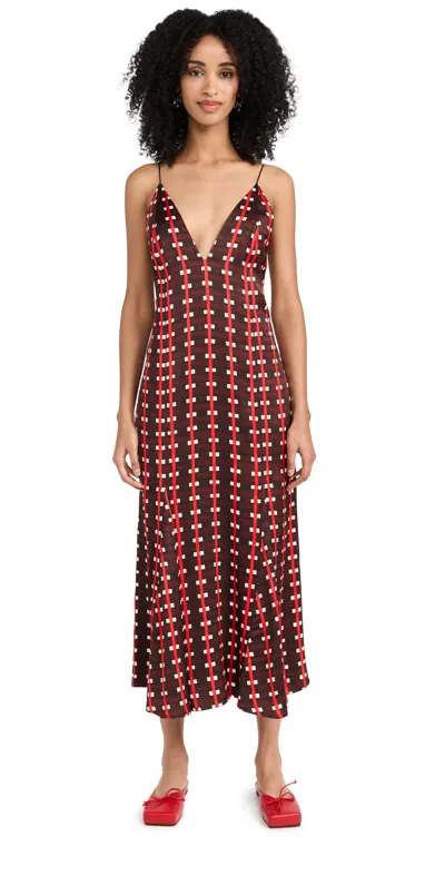 Wales Bonner Josephine Dress In Brown