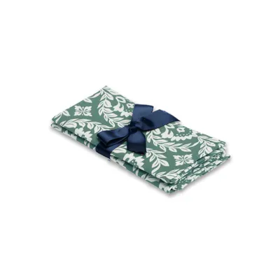 La Doublej Large Napkins Set Of 2 (45x45) In Green Garland