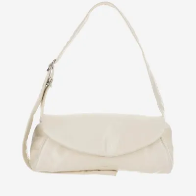 Jil Sander Cannolo Grnde Leather Bag In Ivory