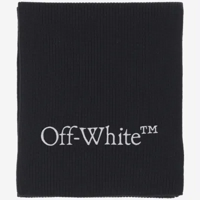 Off-white Wool And Cashmere Scarf With Logo In Multicolor