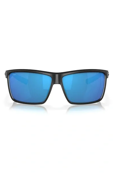 Costa Del Mar Rinconcito 60mm Polarized Rectangular Sunglasses In Blue Grad