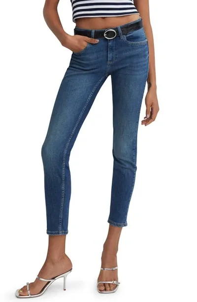 Mango Skinny Jeans In Dark Blue