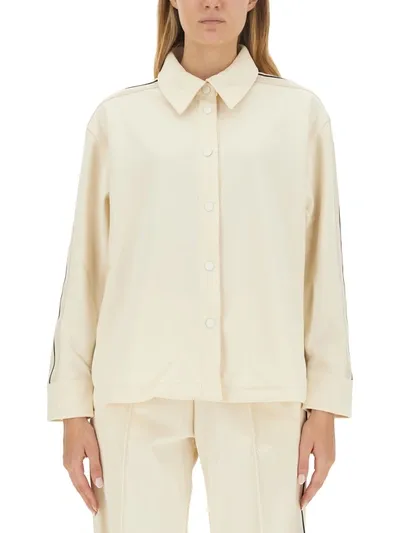 Palm Angels Monogram Sports Shirt In Cream