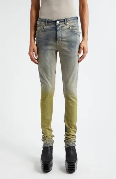 Rick Owens Tyrone Cut Slim Jeans In Pearl_acid_degrade