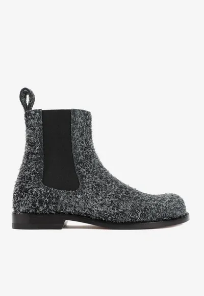 Loewe Suede Campo Chelsea Boots In Gray