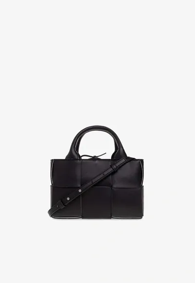 Bottega Veneta Candy Arco Intrecciato Leather Tote Bag In Black