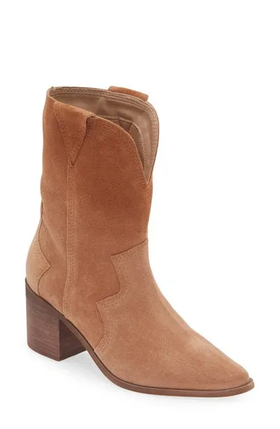 Kaanas Porto Block Heel Cowboy Bootie In Caramel