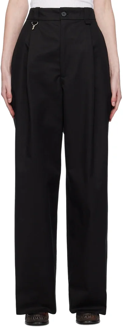 Eytys Black Trinity Tuxedo Wool Trousers