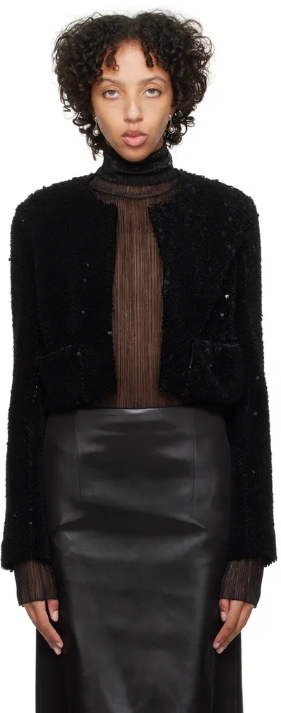 Recto Black Sequin Blazer