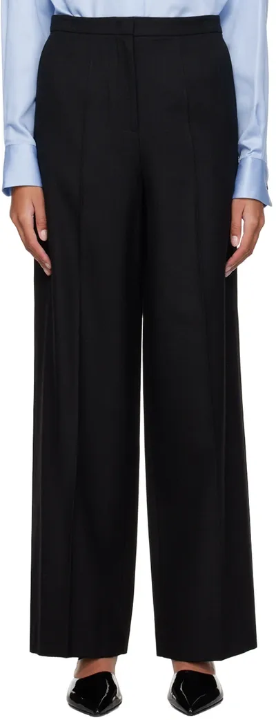 Recto Black Wide-leg Trousers