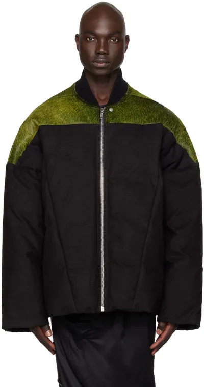 Rick Owens Down Flight Jacket In Acid Melange Black