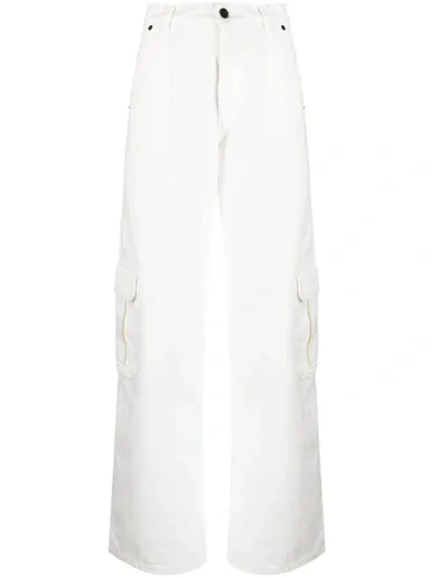 The Mannei Sado Rigid High-rise Wide-leg Cargo Jeans In White