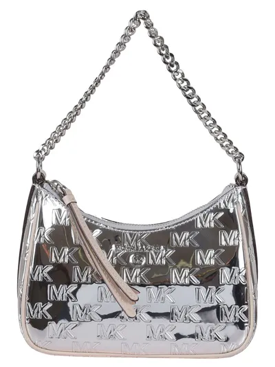 Michael Michael Kors Logo Embossed Chain In Silver