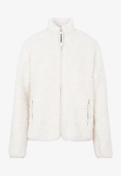 Jil Sander Zip-up Fleece Jacket In Neutrals