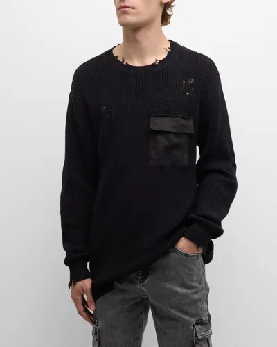 Ser.o.ya Men's Devin Distressed Sweater In Black