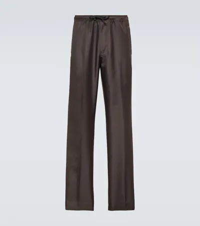 Lanvin Technical Track Pants In Brown