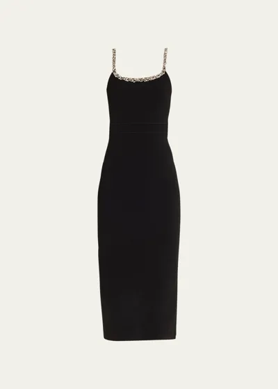 Simkhai Marci Crystal-embellished Midi Tank Dress In Black