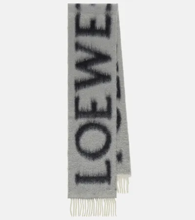 Loewe Logo Wool-blend Scarf In Multicoloured