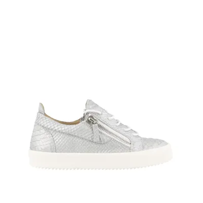 Giuseppe Zanotti May London Leather Sneakers In Silver