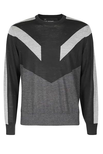 Neil Barrett Modernist Wool Light Sweater In Blacks