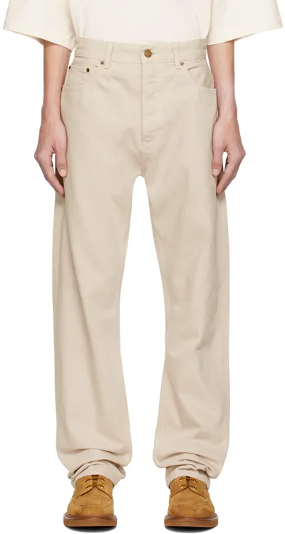 Essentials Taupe 5-pocket Jeans In Silver Cloud