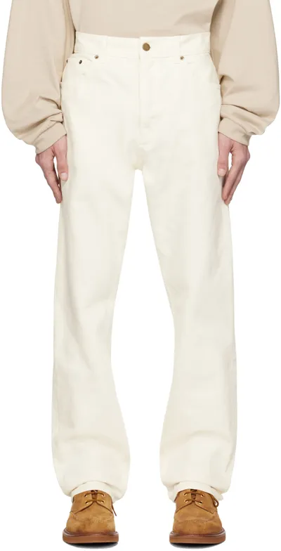 Essentials Off-white 5-pocket Jeans In Cloud Dancer