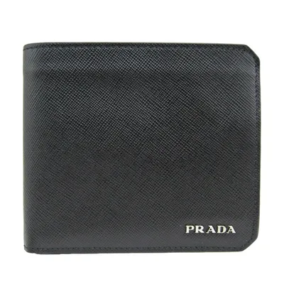 Prada Saffiano Leather Wallet In Black