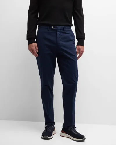 Marco Pescarolo Men's Supima Cotton Semi-dress Pants In Navy