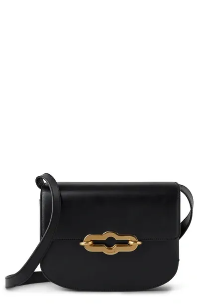 Mulberry Pimlico Super Lux Leather Shoulder Bag In Black-brass