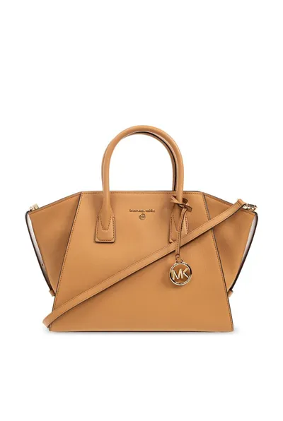 Michael Michael Kors Avril Logo Plaque Tote Bag In Brown