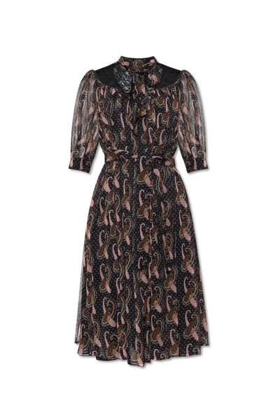 Etro Paisley Printed Mini Dress In Black