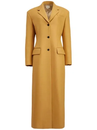 Khaite Single-breasted Wool-blend Coat In Camel