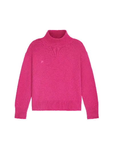 Pangaia Women's Recycled Cashmere Turtleneck Sweater — Tourmaline Pink