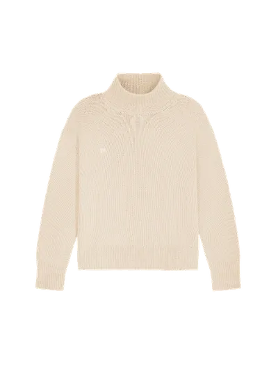 Pangaia Women's Recycled Cashmere Turtleneck Sweater — Ecru Ivory