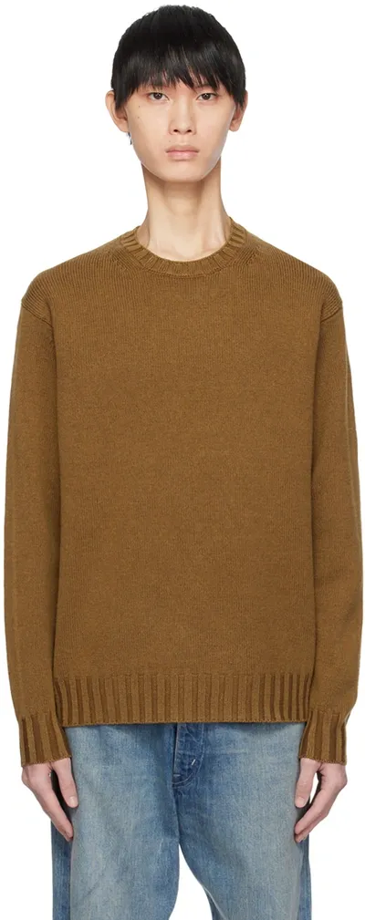 Auralee Brown Washed Sweater