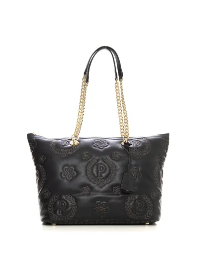 Pollini Heritage Shopper Bag In Black