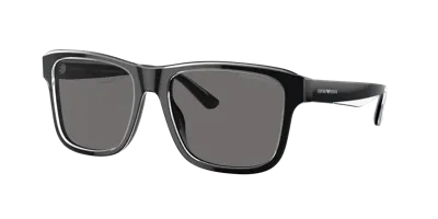 Emporio Armani Man Sunglasses Ea4208 In Dark Grey Polarized