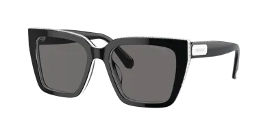 Swarovski Woman Sunglasses Sk6013 In Dark Grey Polar